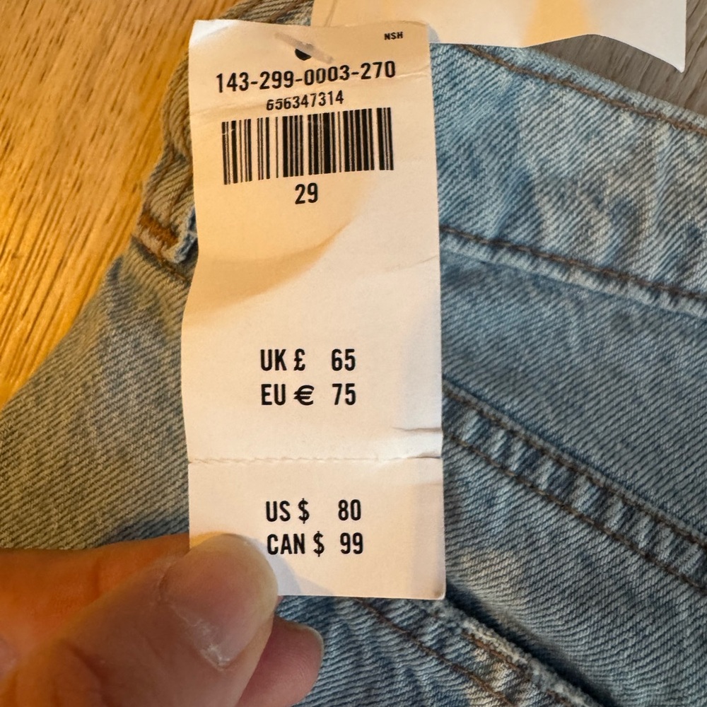 Abercrombie & Fitch High Rise Denim Midi Skirt Light Wash Front Slit - Picture 7 of 8